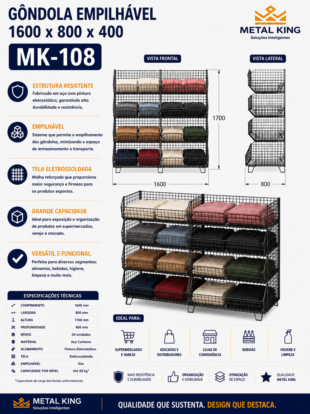 Ficha técnica MK108 — Metal King