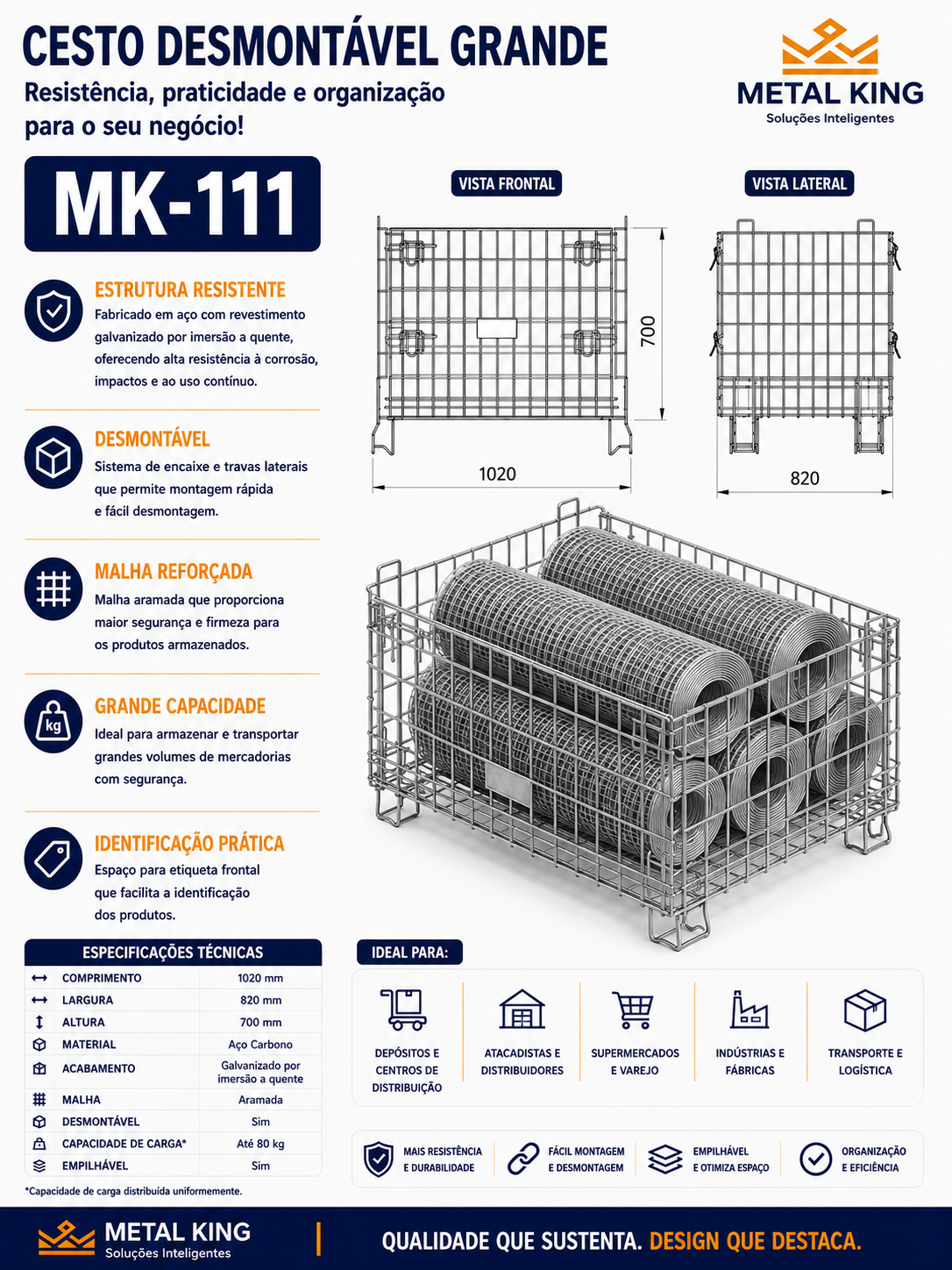 Ficha técnica MK111 — Metal King